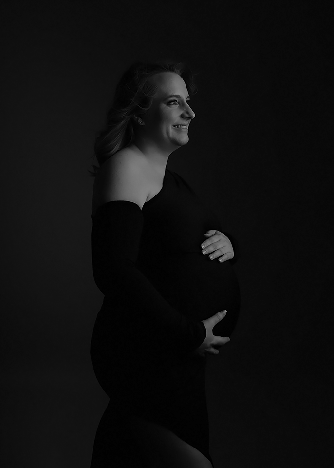 Babybauch Fotograf Schwarz/weiss Liebe